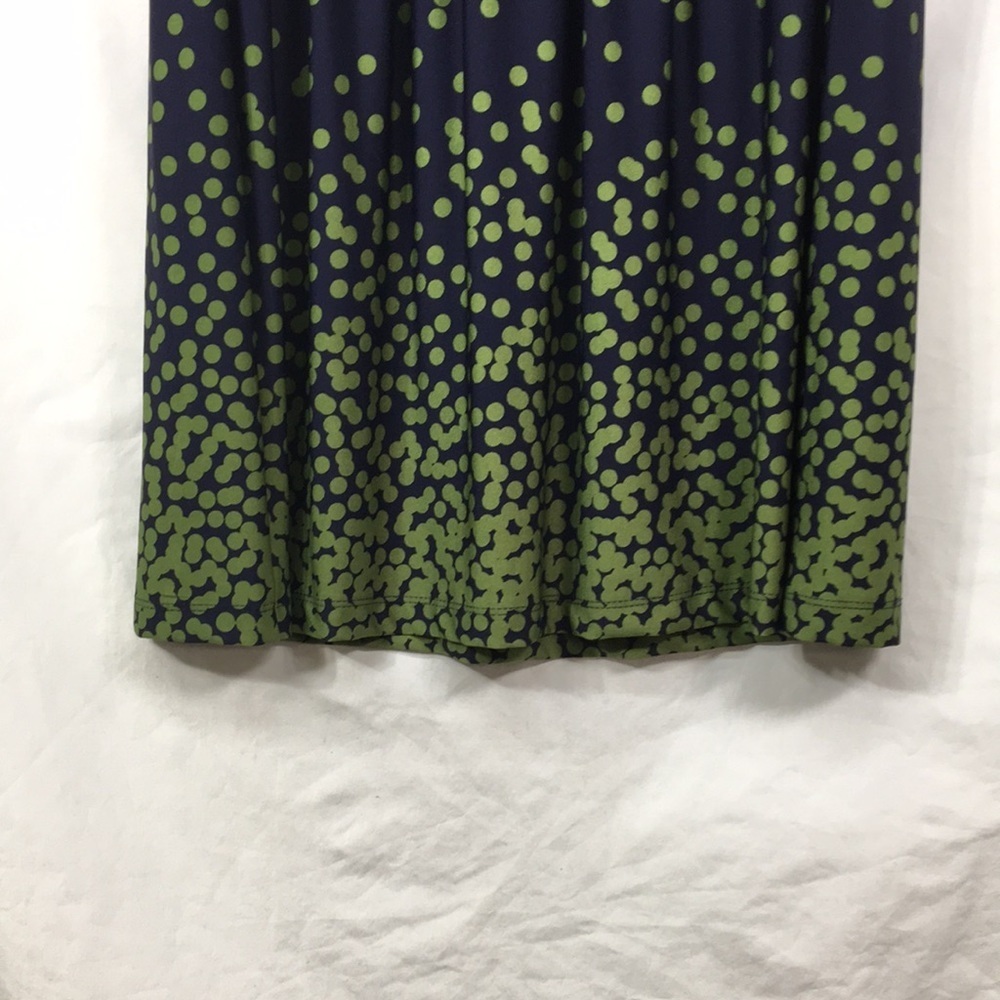 Perceptions New York Midi Sleeveless Navy Blue and Olive Dress Size L Like-NEW - Picture 6 of 10